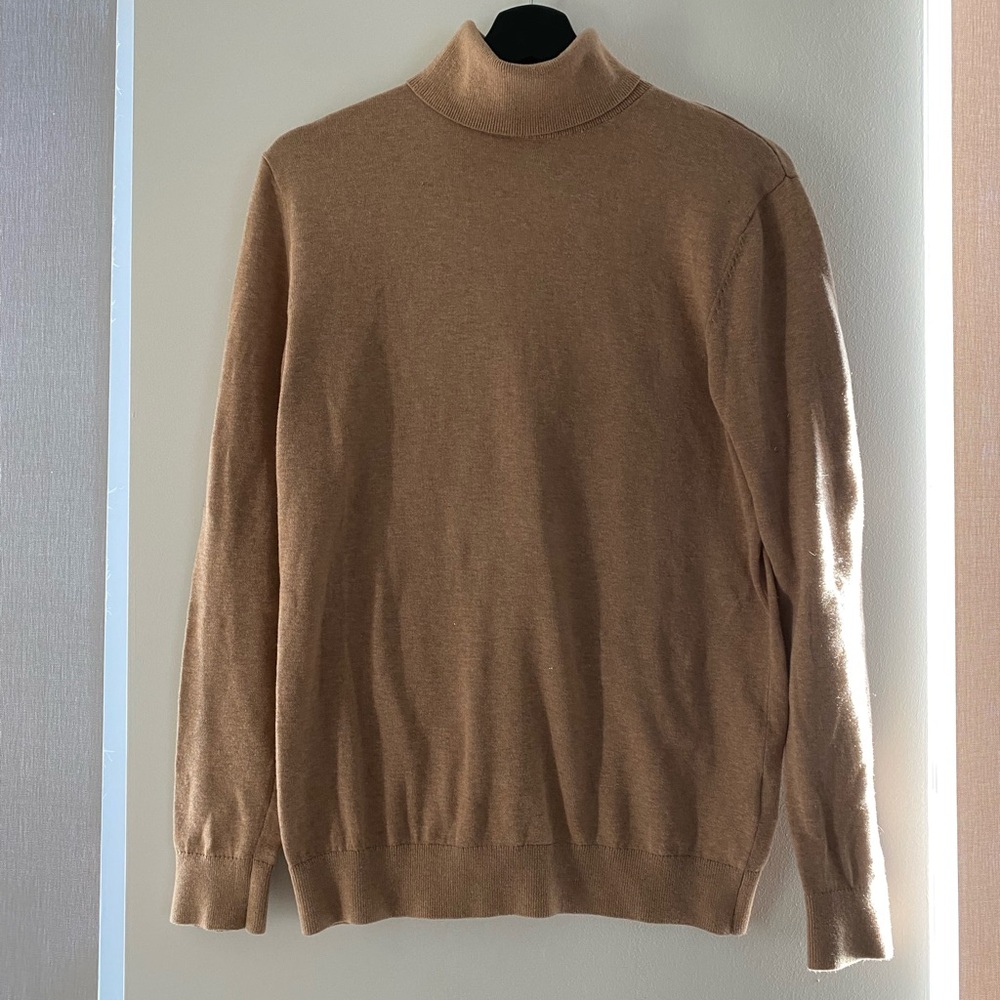 NWT H&M men’s wool turtleneck, tan, size S